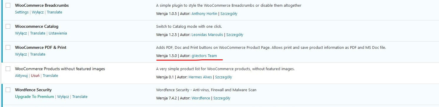 screen z wordpressa