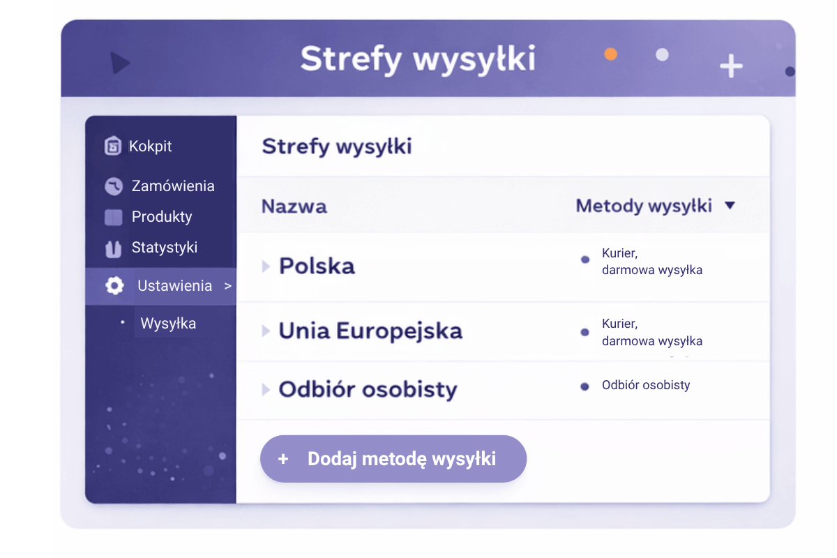 Strefy wysyłki w WooCommerce z konfiguracją metod dostawy dla Polski, Unii Europejskiej i odbioru osobistego